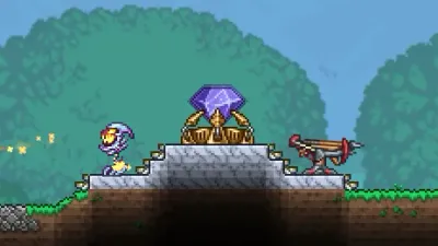 The Eternia Crystal mounted on the Eternia Crystal Stand used to summon the Old One's Army