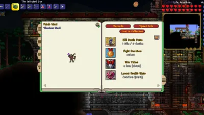 A modded Terraria bestiary screen showing entries from the Hades mod