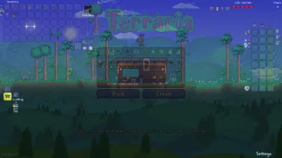 Terraria 1.4.5 world creation menu with seed field and world options
